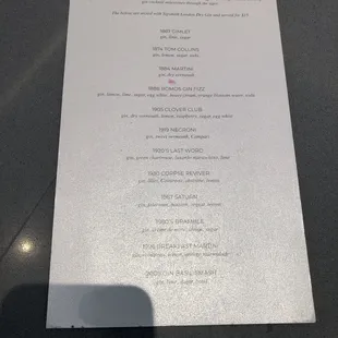 menu