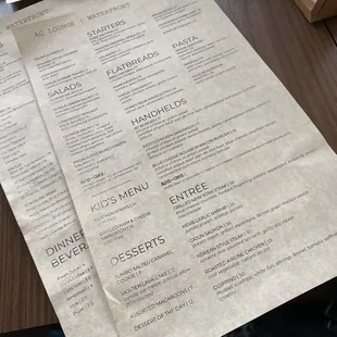menu
