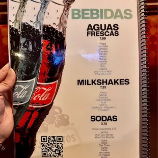 Menu bebidas