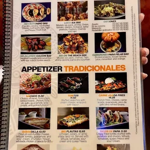 Appetizer menu