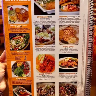 Entree menu