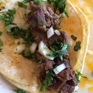 Carne asada taco.