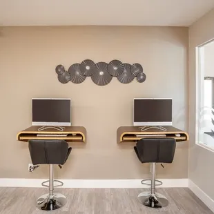 Our business center offers computers for resident use