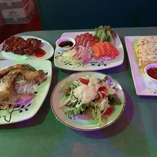 plates of food on a table
