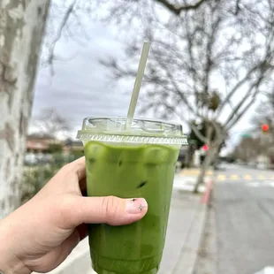 Iced Mango Matcha!