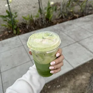 Banana Cream Pie Matcha Latte