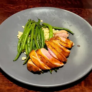 Duck Breast with Barley Risotto and Green Beans