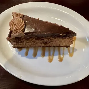 For dessert, the featured cheesecake (Chocolate Bourbon Pecan).