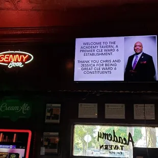 a man on a television screen