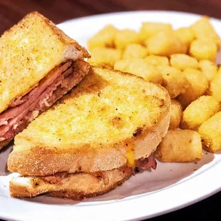 Ham &amp; Cheese - ham, cheddar cheese, choice of bread w/ side