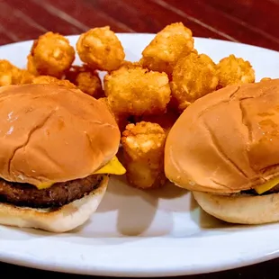 Mini Burgers - Two CAB miniature patties, American cheese w/ side
