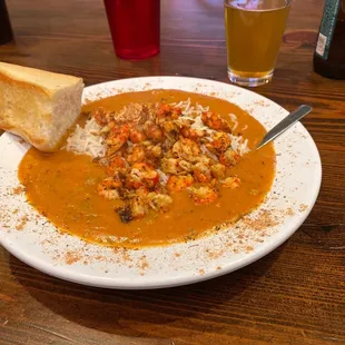Crawfish etoufee extra spicy!
