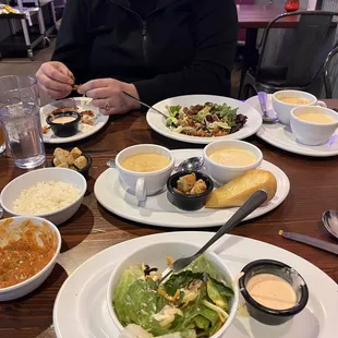 Soup flight!!  Beer cheese and seafood chowder!