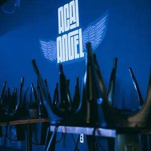  a row of exercise bikes