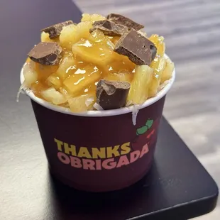 Small Acai Bowl: coconut, pineapple, chocolate, honey