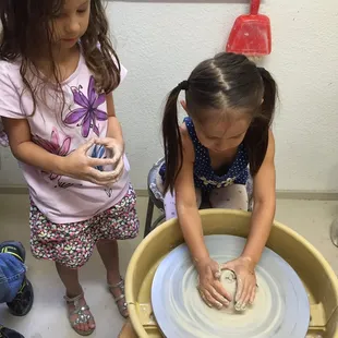 Learning about clay throwing :-D