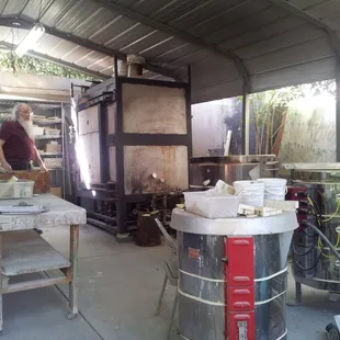 Outdoor kilns.
