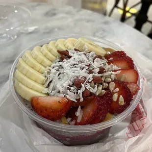 Açai bowl with strawberry banana PB. And the other good stuff 2/2022