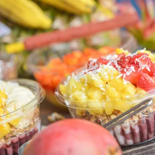 a variety of desserts on a table