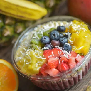 a bowl of fruit and nuts