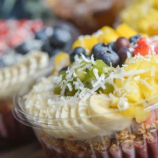 a variety of fruit cupcakes