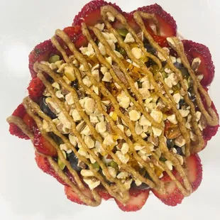 Strawberry, dice almond &amp; peanut butter