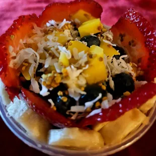 Beautiful It lacked the extra honey I asked for + extra PB it actually had less honey &amp; PB than it has w/ the normal bowl it was delicious