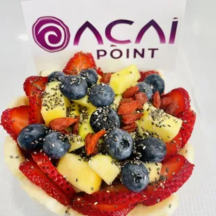 Coconut bowl with fresh fruits