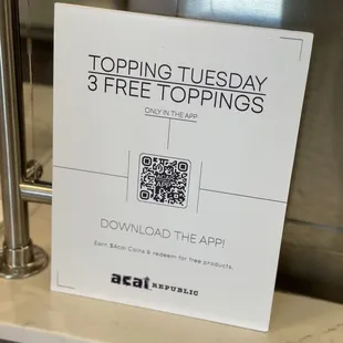 a qr code on the counter