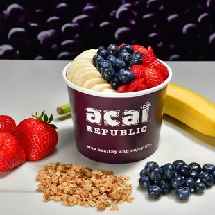 a yogurt with fruit and granola