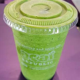 Mr. Green with shot of ginger and tumeric