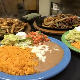 Fajitas of your choice(chicken, beef, or mix.,pork, chorizo, reyes, and shrimp,,,
