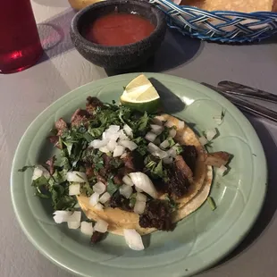 Beef tongue taco