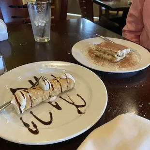 Cannoli and tiramisu