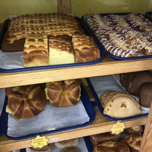 a variety of baked goods