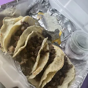 Tacos de Bistec 5 piezas.
