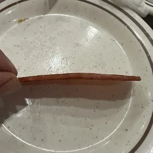 A paper slice of spam meat. Again paper thin!