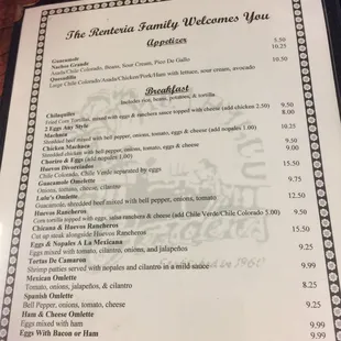menu