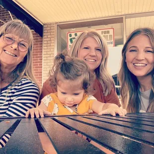 In front of restaurant!