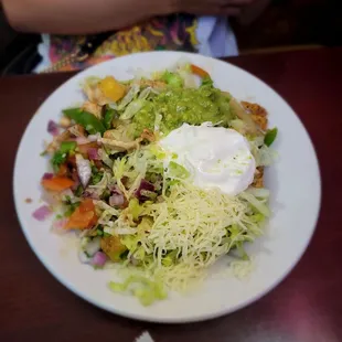 Fajita Taco Salad. Looks okay in the photo but underneath was a soggy, soppy mess. Barely any chicken, very little lettuce. And WET.