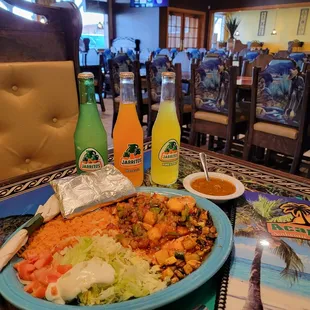 a plate of food on a table