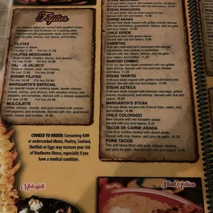 the menu