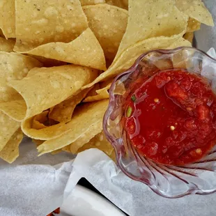 Tortilla chips and salsa