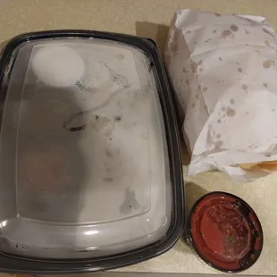 Acapulco Burrito, chips, salsa &amp; utensils