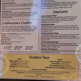 menu