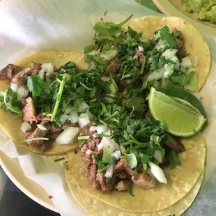 Lengua soft tacos.
