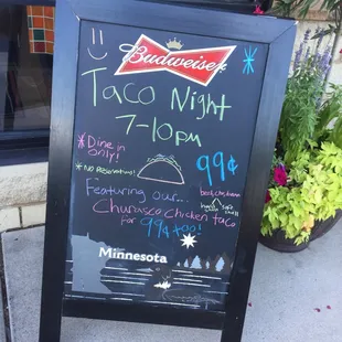 Sign of taco night