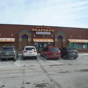 Outside of the restaurant, view looking east.