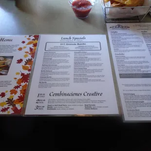 3 menus - specials, lunch, and the full regular menu.