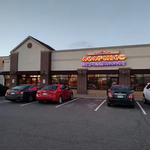 Outside the restaurant.